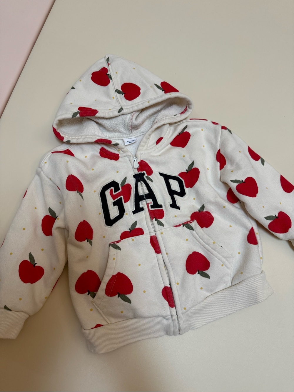 Baby Gap Apple Print Logo Zip Hoodie 18-24M